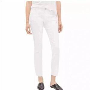NWT Eileen Fisher White Slim Ankle Jean Organic Cotton Size 8